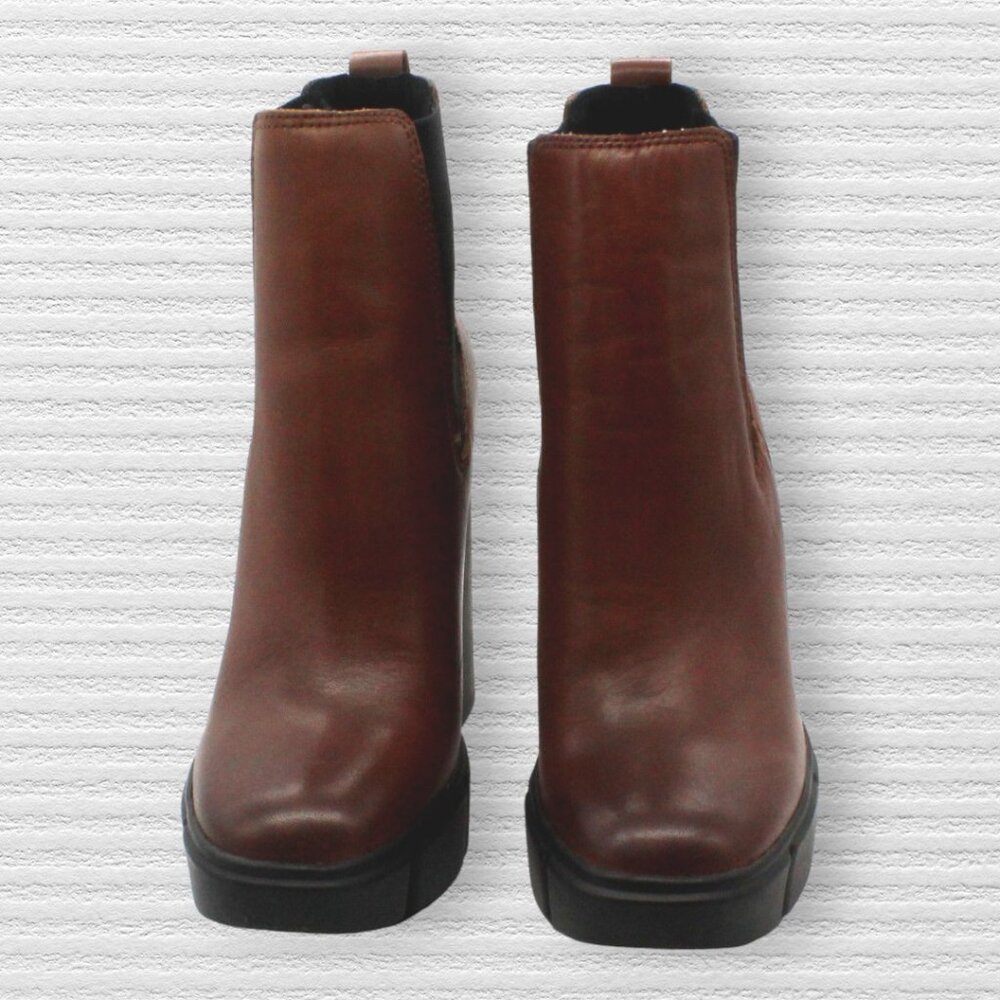 Steve Madden Women's Revised Leather Platform Chelsea Boots - Brown, Size 5 - Picture 3 of 8